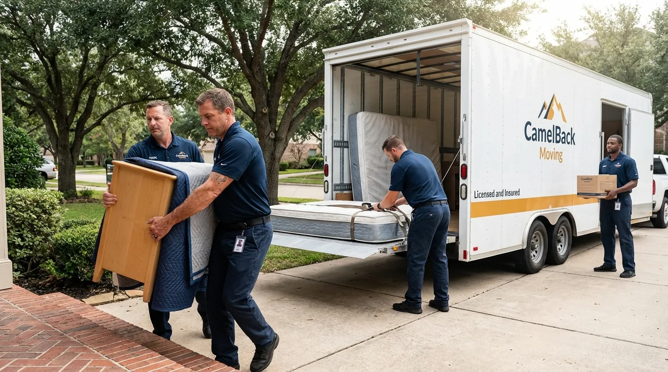 Crew loading residential truck for cross-state move from Richland, PA
